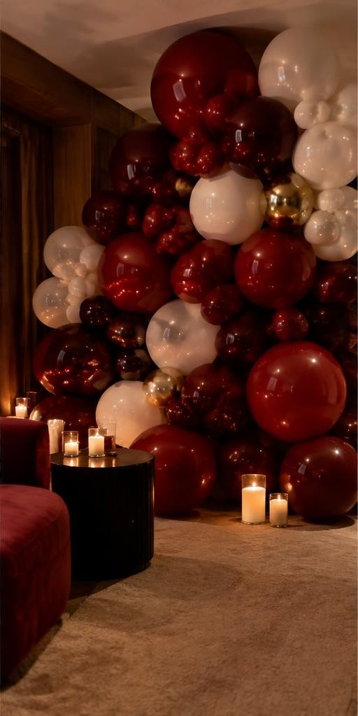 Ruby Anniversary Wall balloon decoration inspiration