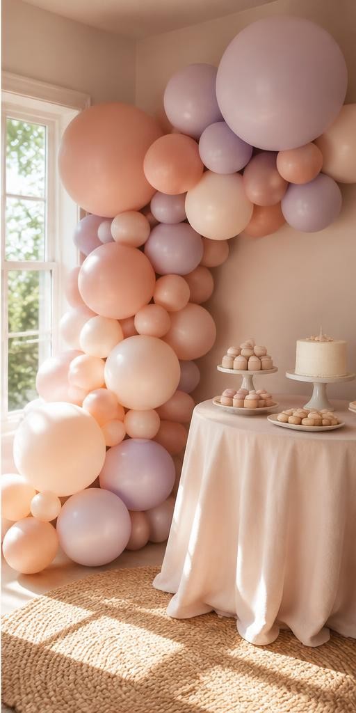 Peach Pastel Welcome balloon decoration inspiration